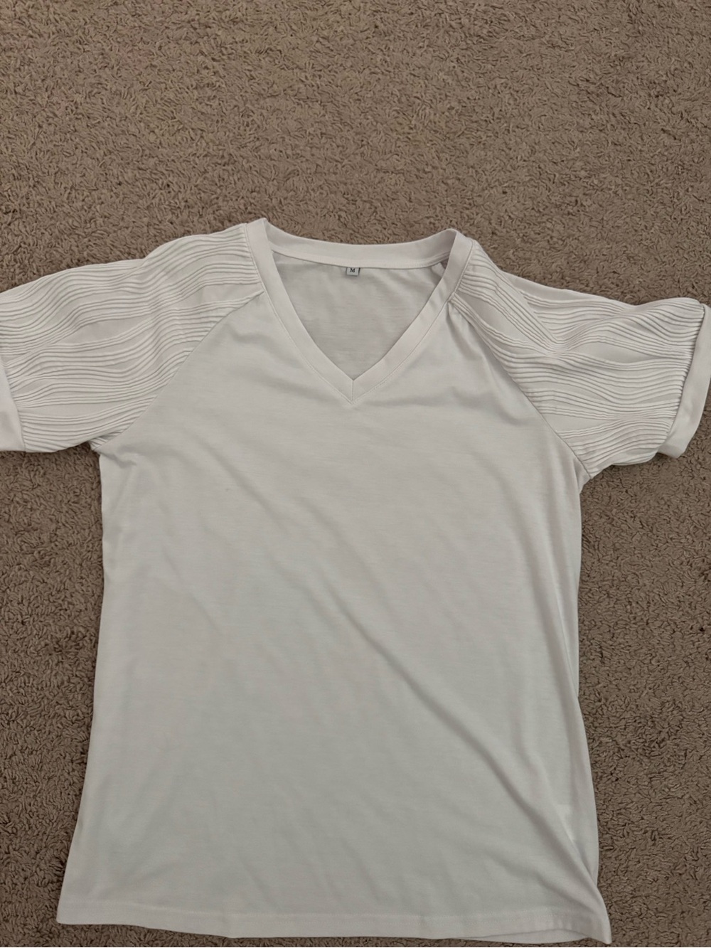 Women's V-Neck Short Sleeve Top in White